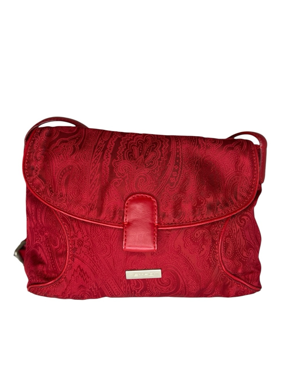 Vintage Etro Red Paisley Jacquard Crossbody Bag - EUC - COA included